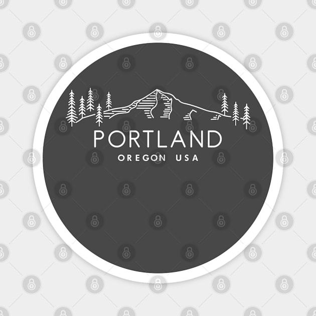 Portland Oregon usa Magnet by Vectographers